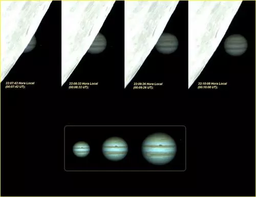 Ocultação de Júpiter pela Lua